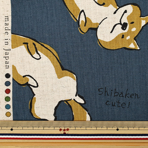 [Quantity starting from 5] Fabric "Cotton Linen Canvas Doodle Animals Navy YKA-36000-2D" KOKKA