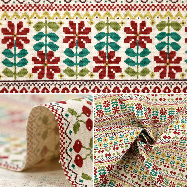 [Quantity starting from 5] Fabric "Cotton Linen Canvas Kiite Aka YKA-36120-1A" KOKKA