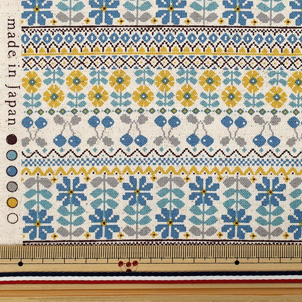 [Quantity starting from 5] Fabric "Cotton Linen Canvas Kiite Blue YKA-36120-1B" KOKKA