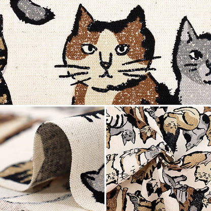 [Quantity starting from 5] Fabric "Cotton Linen Canvas Art CAT White YGA-86020-1A" KOKKA