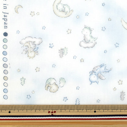[數量從5開始] 織物 『雙層紗布 皇家嬰兒恐龍圖案薩克斯管YPA-66020-1A" KOKKA