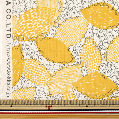 [Quantity starting from 5] Fabric "marble SUD cotton and linenSheeting BichonFrise Yellow EGX-8502-1A" KOKKA
