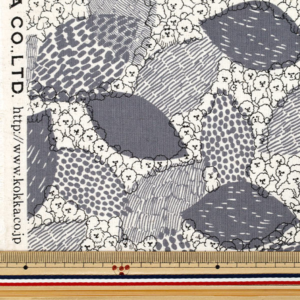 [Quantity starting from 5] Fabric "marble SUD cotton and linenSheeting BichonFrise Gray EGX-8502-1B" KOKKA