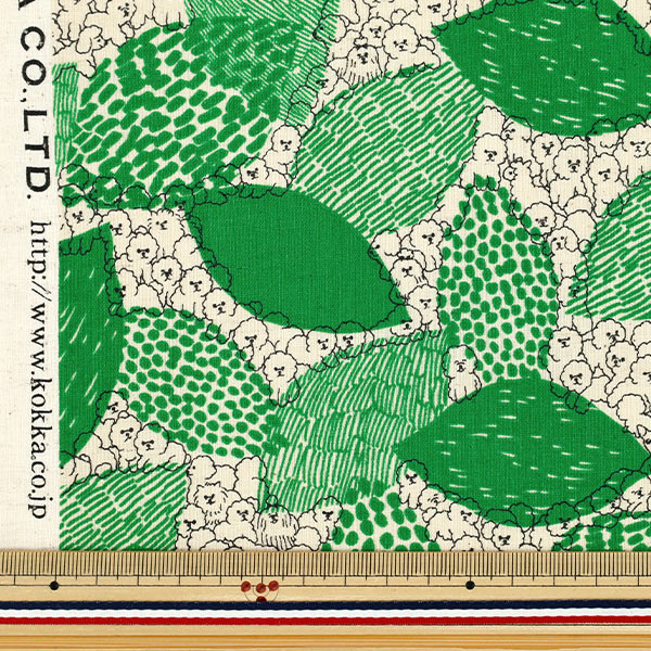 [Quantity starting from 5] Fabric "marble SUD cotton and linenSheeting BichonFrise Green EGX-8502-1C" KOKKA