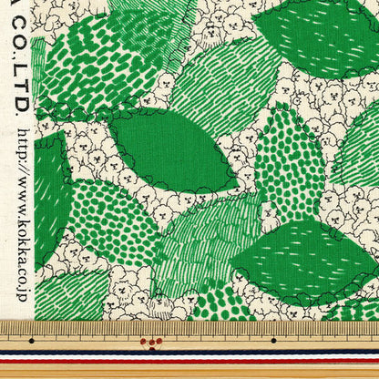 [Quantity starting from 5] Fabric "marble SUD cotton and linenSheeting BichonFrise Green EGX-8502-1C" KOKKA
