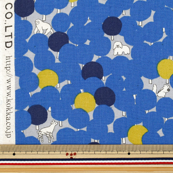 [Quantity starting from 5] Fabric "marble SUD cotton and linenSheeting tree dot blue EGX-8502-2A" KOKKA