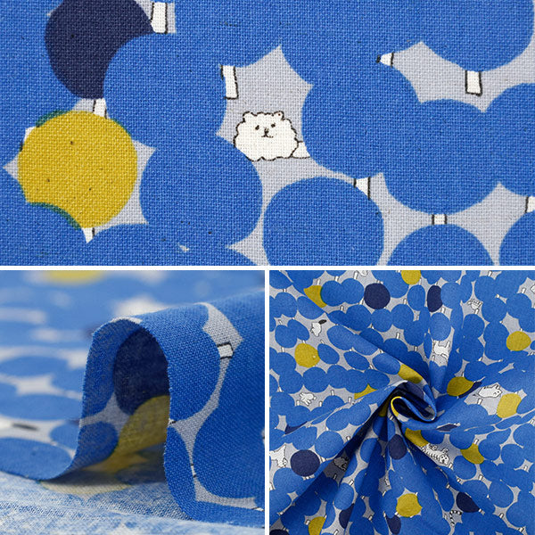 [Quantity starting from 5] Fabric "marble SUD cotton and linenSheeting tree dot blue EGX-8502-2A" KOKKA