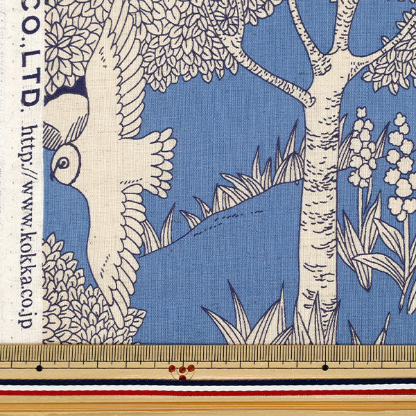 [Quantity starting from 5] Fabric "marble SUD cotton and linenSheeting forest blue EGX-8502-3A" KOKKA