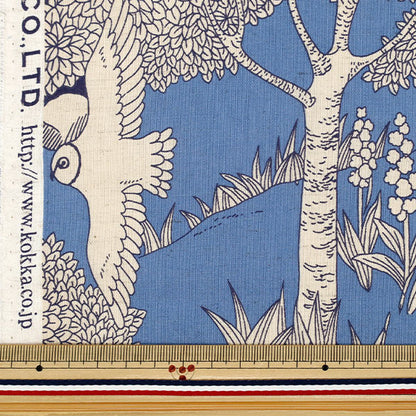 [Quantity starting from 5] Fabric "marble SUD cotton and linenSheeting forest blue EGX-8502-3A" KOKKA