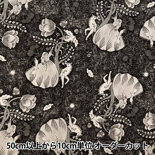 [数量从5开始] 织物 “棉花和亚麻”板材织物 Sanae Sugimoto Midnight Dream黑色EGX-9230-3A" KOKKA