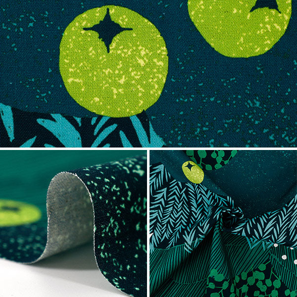 [Quantity from 5] Fabric "echino Cotton Linen Canvas Big Christmas Tree EKX-98140-1A" KOKKA