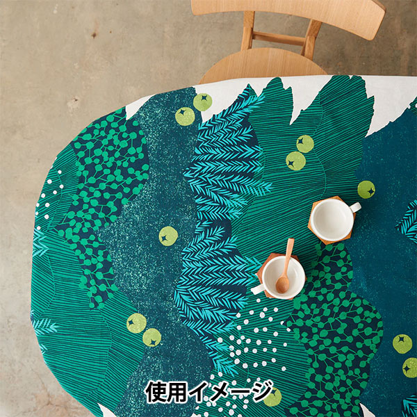 [Quantity from 5] Fabric "echino Cotton Linen Canvas Big Christmas Tree EKX-98140-1A" KOKKA