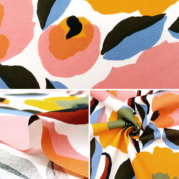 [Quantity starting from 5] Fabric "Marimekko Rosalium Pink x Orange 069324-130"