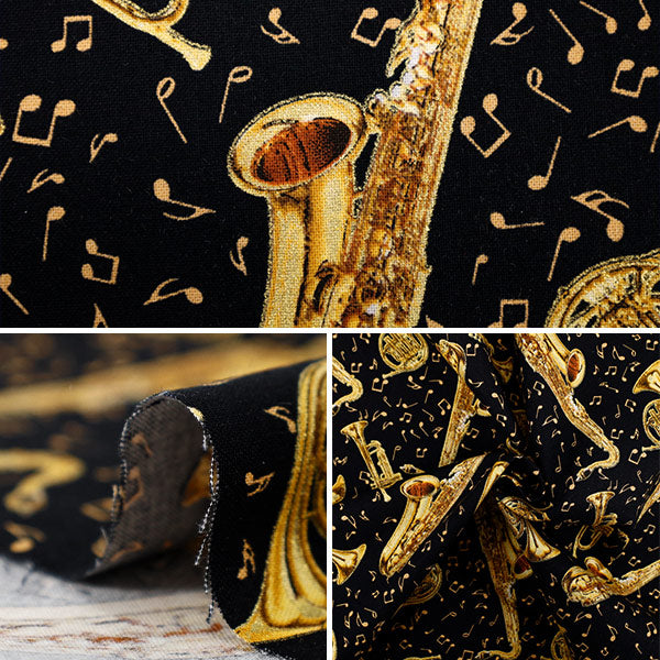 [Quantity starting from 5] Fabric "USA Cotton Brass Instruments MUSIC-CM3238"