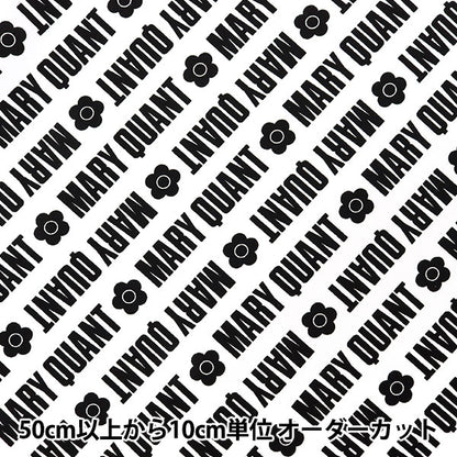 [From quantity 5] Fabric "Mary Quant Oxford Logo White AP1030S-2A"