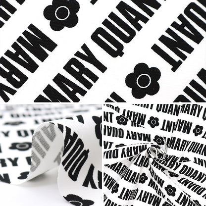 [From quantity 5] Fabric "Mary Quant Oxford Logo White AP1030S-2A"