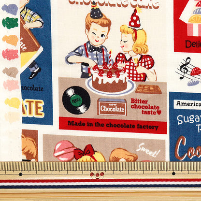 [Quantity starting from 5] Fabric 『Sheeting Sugar Rock Sweets Rock and Roll Classic LW2060-11D"
