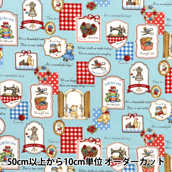 [Quantity starting from 5] Fabric 『Sheeting Margaret & Sophie Mytho's Sewing Goods Saxophone MS7050-13D"