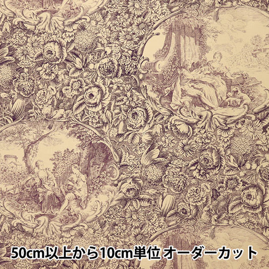 [Quantity starting from 5] Fabric "Sharting Classic Print Toilet Joui Style Kinari x Purple 819589-A" YUWA Ariwa Shoten