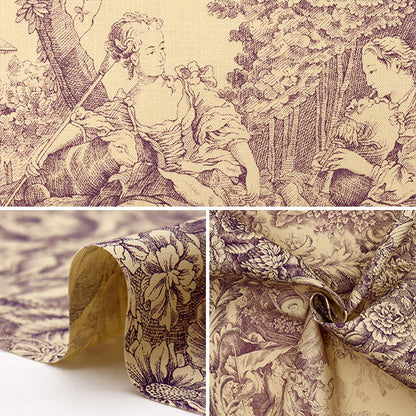 [Quantity starting from 5] Fabric "Sharting Classic Print Toilet Joui Style Kinari x Purple 819589-A" YUWA Ariwa Shoten