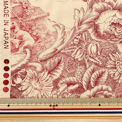 [Quantity starting from 5] Fabric "Sharting Classic Print Toilet Joui Style Kinari x Red 819589-C" YUWA Ariwa Shoten