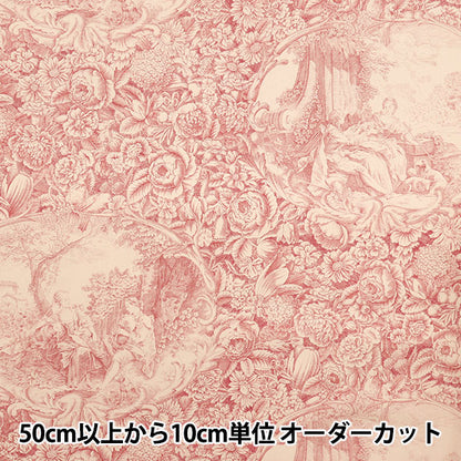 [Quantity starting from 5] Fabric "Sharting Classic Print Toilet Joui Style Kinari x Soft Red 819589-H" YUWA Ariwa Shoten