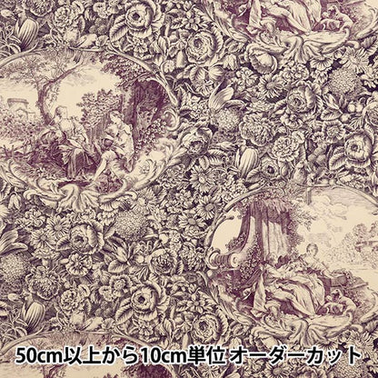 [Quantity starting from 5] Fabric "Sharting Classic Print Toilet Joui Style White x Purple 819589-Q" YUWA Ariwa Shoten