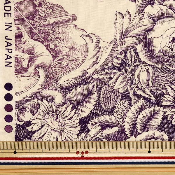 [Quantity starting from 5] Fabric "Sharting Classic Print Toilet Joui Style White x Purple 819589-Q" YUWA Ariwa Shoten