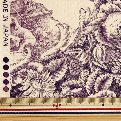 [Quantity starting from 5] Fabric "Sharting Classic Print Toilet Joui Style White x Purple 819589-Q" YUWA Ariwa Shoten