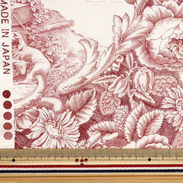 [Quantity starting from 5] Fabric "Sharting Classic Print Toilet Joui Style White x Red 819589-R" YUWA Ariwa Shoten