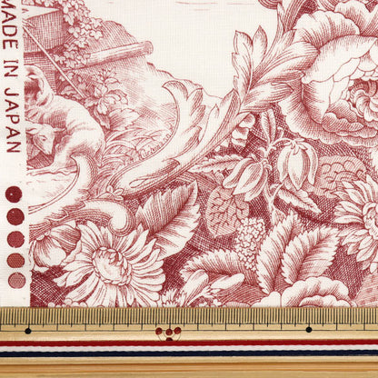 [Quantity starting from 5] Fabric "Sharting Classic Print Toilet Joui Style White x Red 819589-R" YUWA Ariwa Shoten