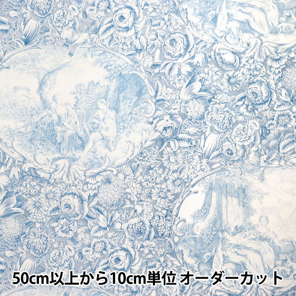 [Quantity starting from 5] Fabric "Sharting Classic Print Toilet Joui Style White x Blue 819589-T" YUWA Ariwa Shoten