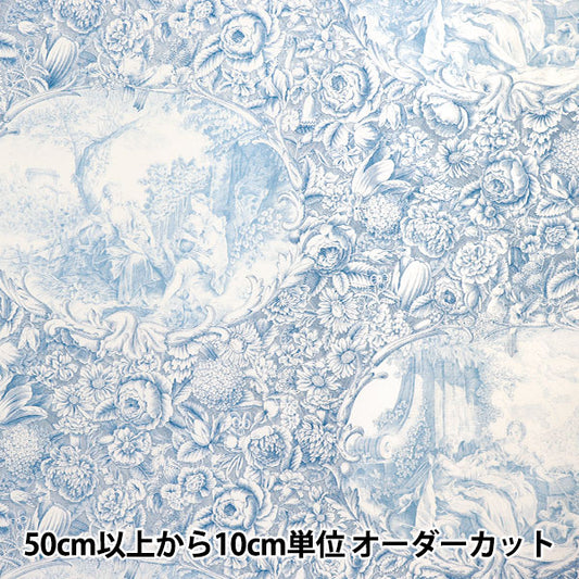 [Quantity starting from 5] Fabric "Sharting Classic Print Toilet Joui Style White x Blue 819589-T" YUWA Ariwa Shoten