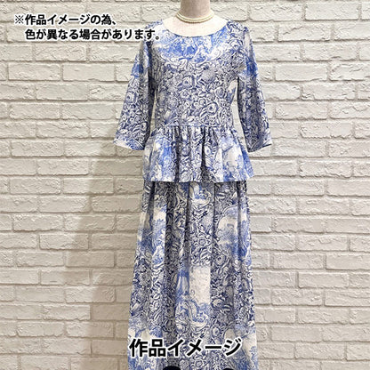 [Quantity starting from 5] Fabric "Sharting Classic Print Toilet Joui Style White x Blue 819589-T" YUWA Ariwa Shoten