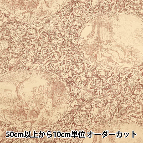 [Quantity starting from 5] Fabric "Sharting Classic Print Toilet Joui Style Kinari x Brown 819589-W" YUWA Ariwa Shoten