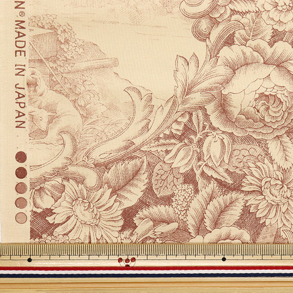 [Quantity starting from 5] Fabric "Sharting Classic Print Toilet Joui Style Kinari x Brown 819589-W" YUWA Ariwa Shoten