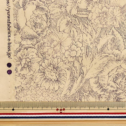 [Quantity starting from 5] Fabric "Sharting Classic Print Toilet Joui Floral Pattern Kinari x Purple 829003-M" YUWA Ariwa Shoten