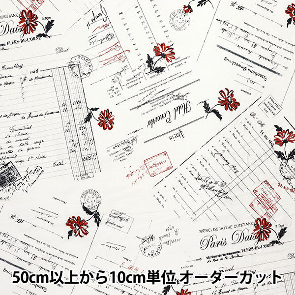 [Quantity starting from 5] Fabric "Koseki Suzuko Sharting Bikabikachint Processing Paper & Marguerite White SZ825826-A" YUWA Ariwa Shoten