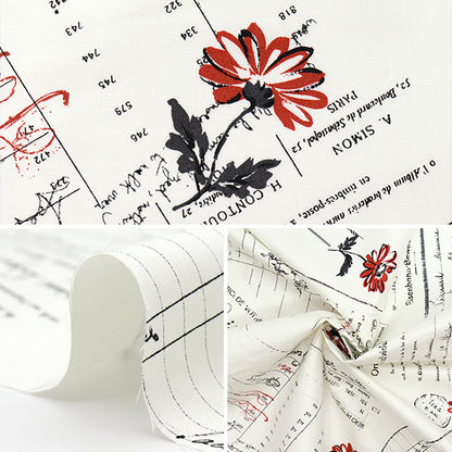 [Quantity starting from 5] Fabric "Koseki Suzuko Sharting Bikabikachint Processing Paper & Marguerite White SZ825826-A" YUWA Ariwa Shoten