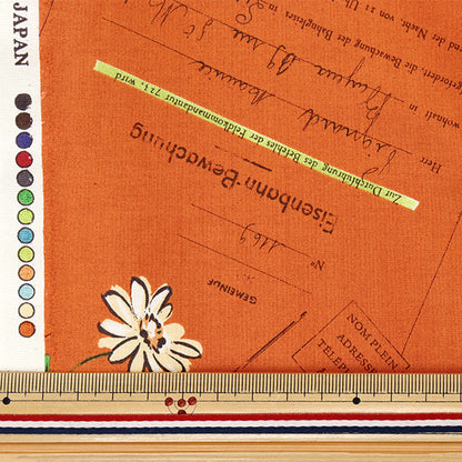[Quantity starting from 5] Fabric "Koseki Suzuko Sharting Bikabikachint Processing Paper & Marguerite Orange SZ825826-B" YUWA Ariwa Shoten