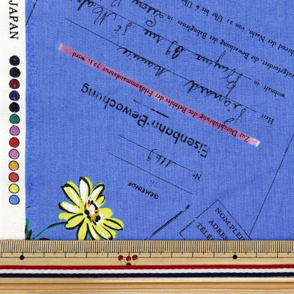 [Quantity starting from 5] Fabric "Koseki Suzuko Sharting Bikabikachint Processing Paper & Marguerite Blue SZ825826-C" YUWA Ariwa Shoten