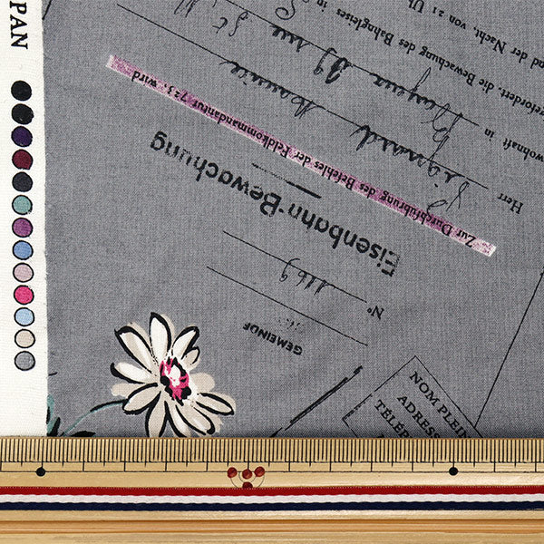 [Quantity starting from 5] Fabric "Koseki Suzuko Sharting Bikabikachint Processing Paper & Marguerite Gray SZ825826-E" YUWA Ariwa Shoten
