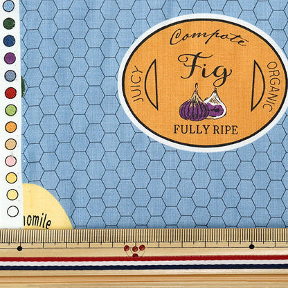 [Quantity starting from 5] Fabric "Koseki Suzuko Sharting Bikabikachint Processing Dood Labels Blue SZ829924-A" YUWA Ariwa Shoten