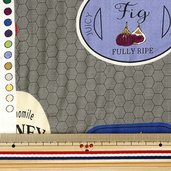 [Quantity starting from 5] Fabric "Koseki Suzuko Sharting Bikabikachint Processing Dood Labels Gray SZ829924-E" YUWA Ariwa Shoten