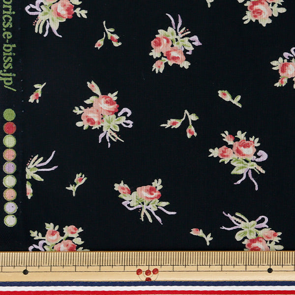[Quantity starting from 5] Fabric "Sharting" RibbonAndrose Black 824930-D" YUWA Ariwa Shoten