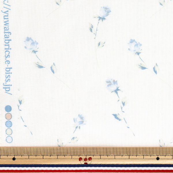 [Quantity starting from 5] Fabric "Sharting Single Rose White x Blue 824929-C" YUWA Ariwa Shoten