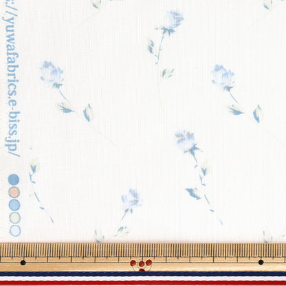 [Quantity starting from 5] Fabric "Sharting Single Rose White x Blue 824929-C" YUWA Ariwa Shoten