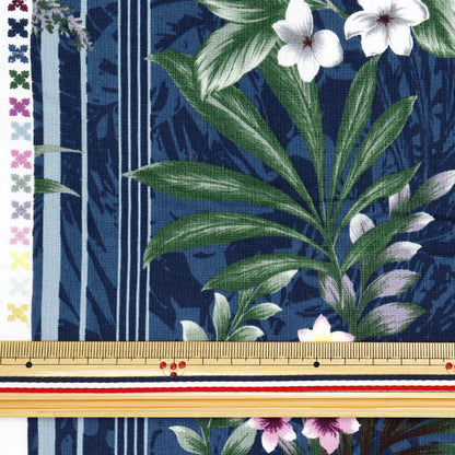 [数量从5开始] 织物“ Sharting Island Style Cathy Mum Popoe Blue 02541-2BL"