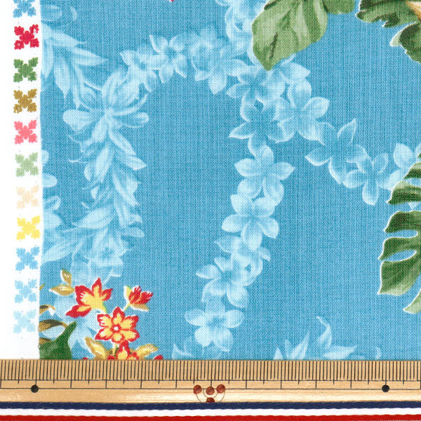 [数量从5开始] 织物“ Sharting Island Style Cathy Mum Napua Blue 02542-2BL"