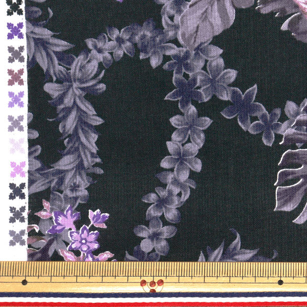 [数量从5开始] 织物“ Sharting Island Style Cathy Mum Napua Black 02542-3BK"